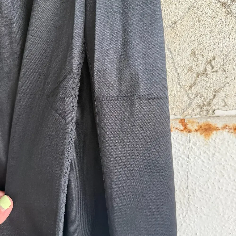 Vintage Black Nylon Half Slip Skirt Lace Trim Midi Length‎ Underskirt Lingerie M - Picture 4 of 5